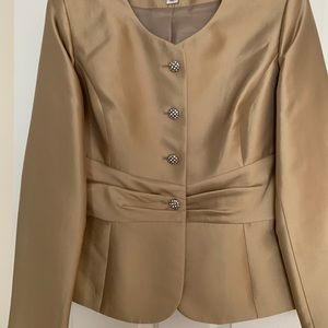 Cocktail Beige Suit with shiny bling buttons